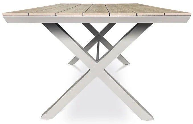 Bézs Kerti Asztal, Alumínium Váz + Polywood Lap. AZT-S1510 OAK