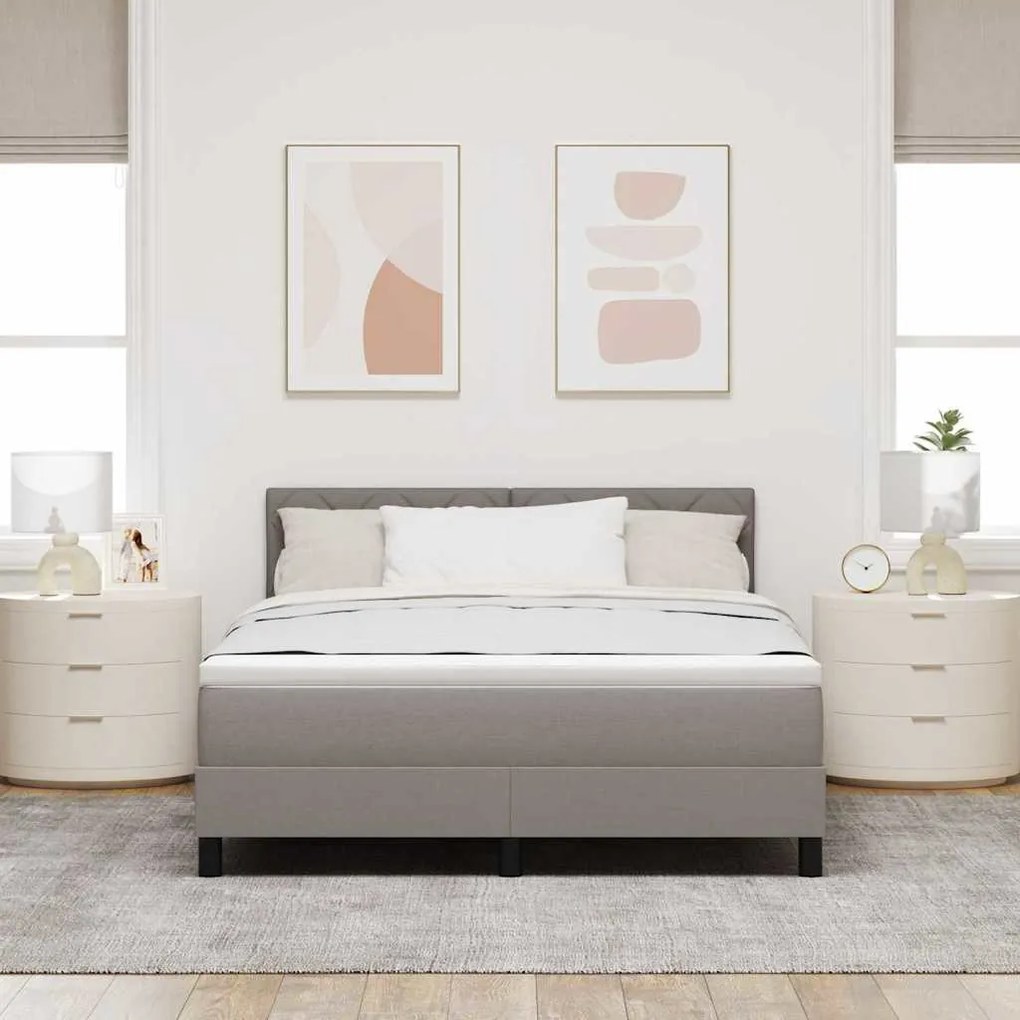 Boxspring ágy matraccal matracmal Tópszínű 140 x 190 cm szövet