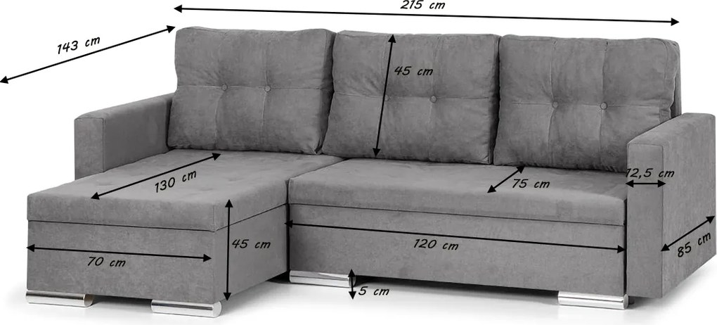 FELIX Kinyitható sarokkanapé Sárga