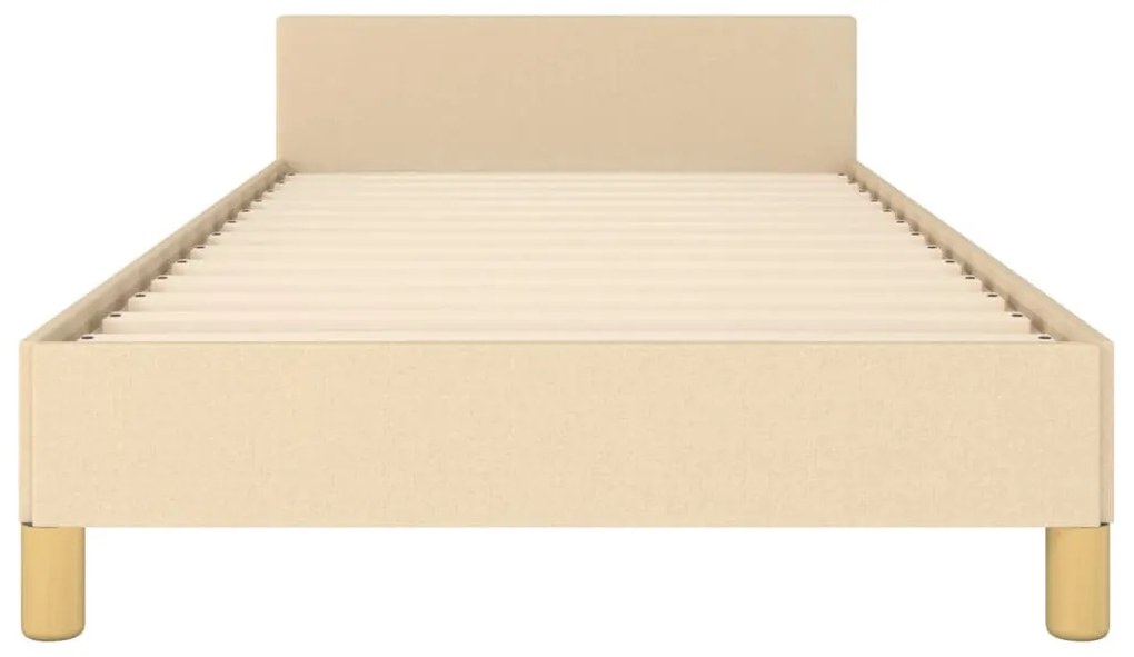 krémszínű szövet ágykeret matrac nélkül 90x200 cm