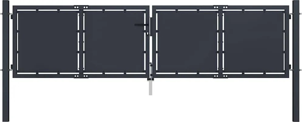 vidaXL antracit színű acél kerti kapu 300 x 100 cm