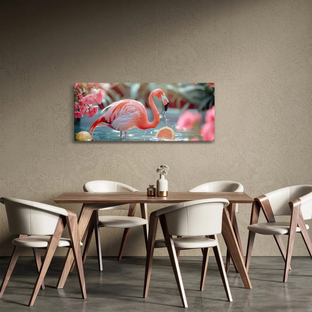 Kép - Flamingó a tóban (120x50 cm)