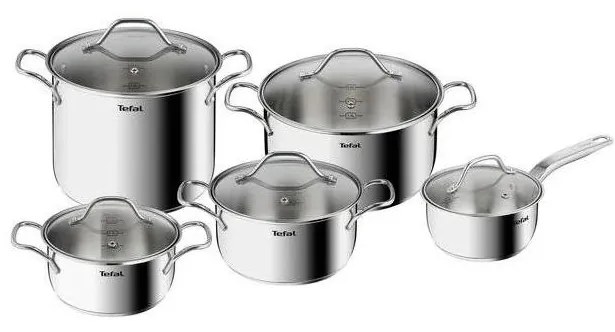 Tefal - Lábaskészlet 10 db INTUITION rozsdamentes