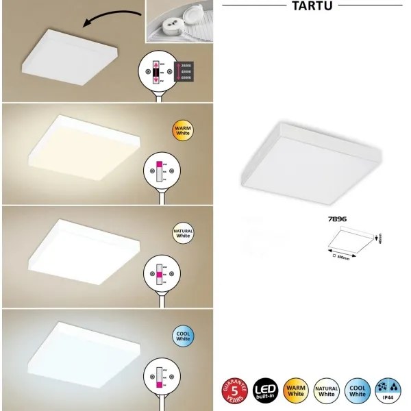 Rabalux - LED mennyezeti lámpatest LED/24W/230V 2800-6000K IP44 fehér