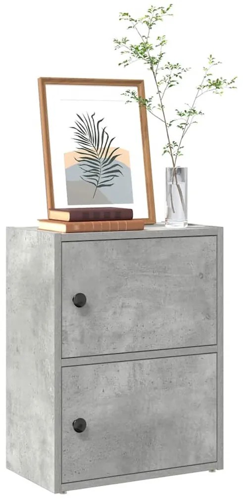 betonszürke szerelt fa könyvespolc 40x24x52 cm