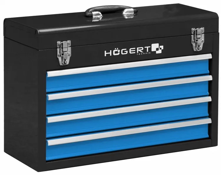 Szerszám Högert Tároló, szerszámosláda, 4 fiókkal, 520x360x218mm