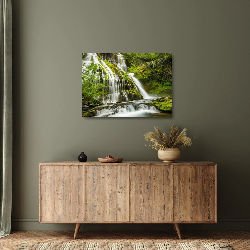 Kép - Vízesés, Wind River Valley (üvegen) (70x50 cm)