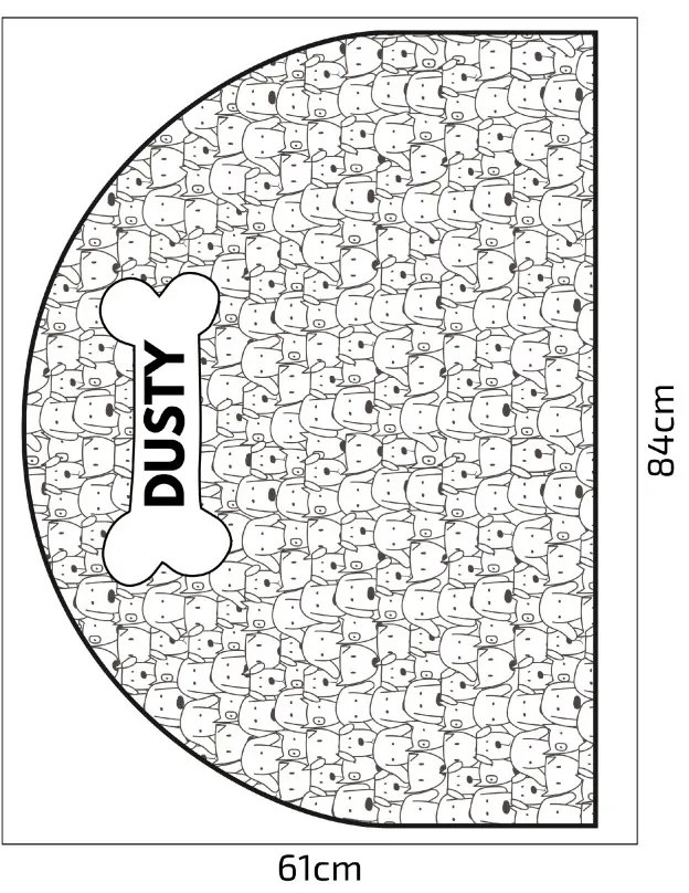 PIPPER. Védő textil falmatrica – Ív – Kutyák Méret: 83x60cm, Indíték: névvel