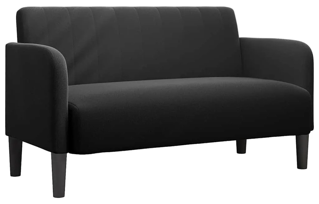 fekete bársony loveseat kanapé 109 cm