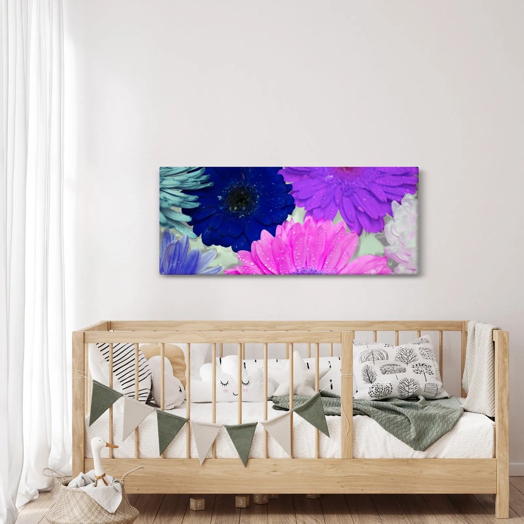 Színes virágok képe (120x50 cm)