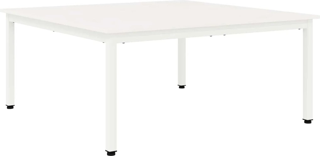 vidaXL Dohányzóasztal Fehér 100 x 100 x 45 cm Tömör fenyőfa