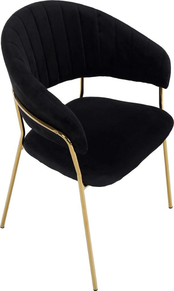 Design étkezőszék, fekete Velvet szövet/gold króm arany, DASMIN TYP 1