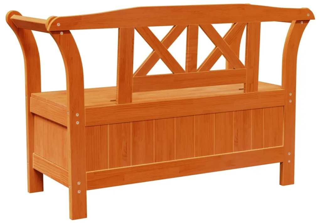 Kerti Tároló Pad Barna 119 x 76 x 44cm Tömör fenyőfa