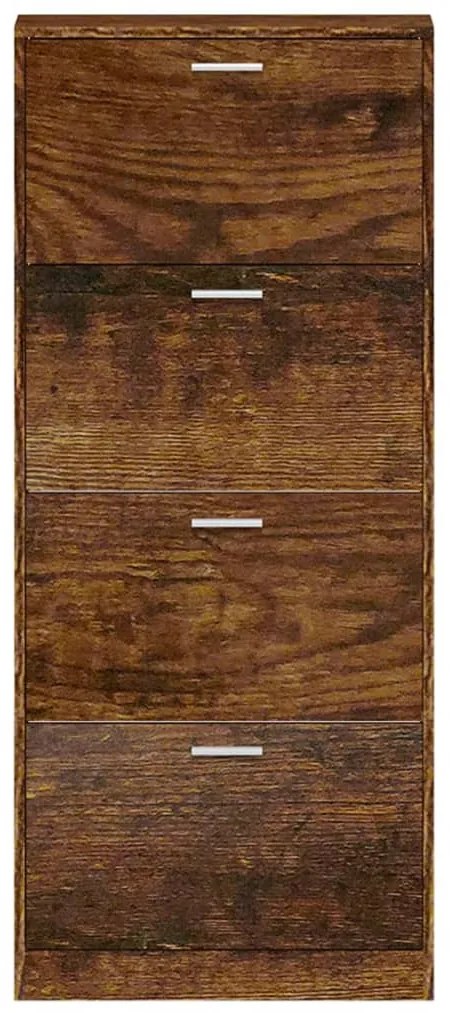 füstös tölgy színű szerelt fa cipősszekrény 59x17x150 cm