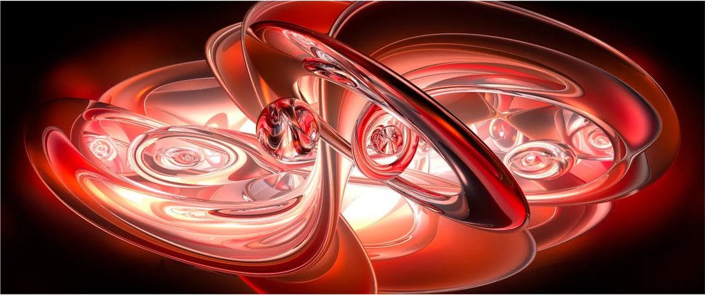 Kép - piros formák (120x50 cm)