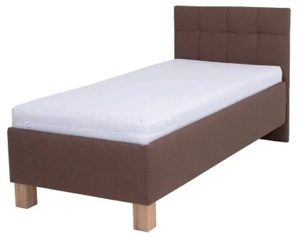 Kárpitozott ágy MARIA ONE 90x200 cm matraccal és tárolóval, barna