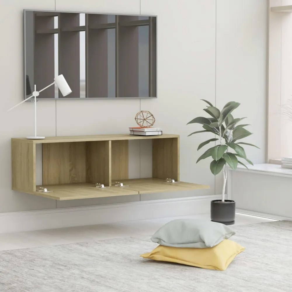 sonoma tölgy szerelt fa TV-szekrény 100 x 30 x 30 cm
