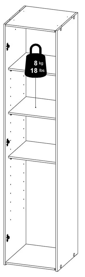 Fehér ruhásszekrény 39x175 cm Space – Tvilum