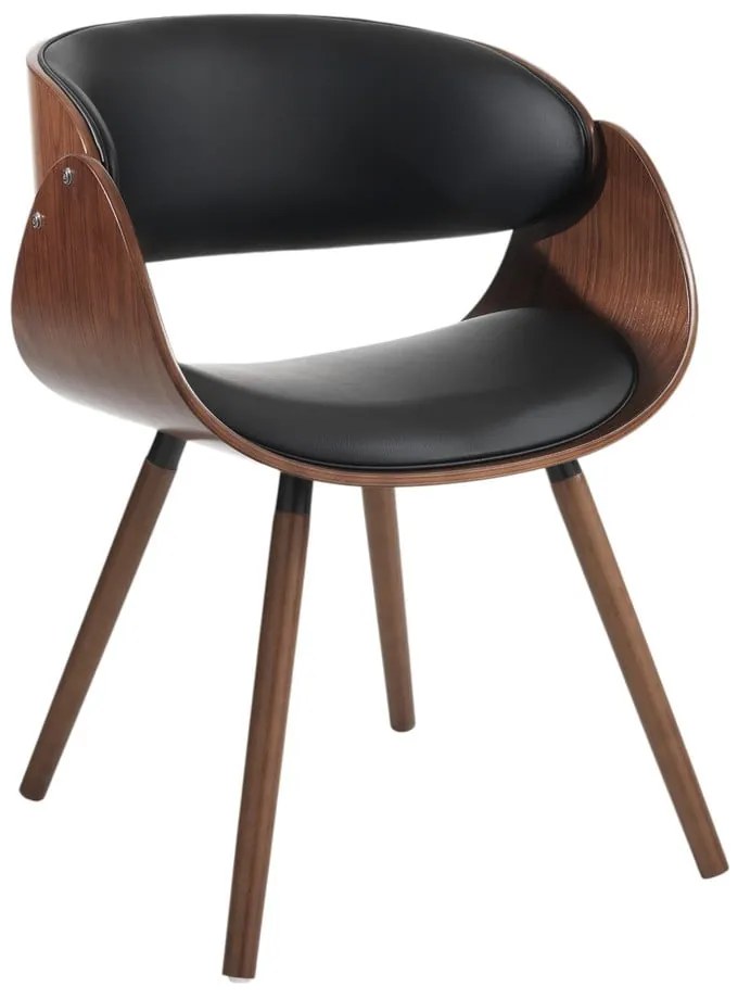 Fekete-sötétbarna kárpitozott karfás étkezőfotel Visby Evo – Tomasucci