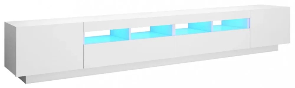 fehér TV-szekrény LED-lámpákkal 260 x 35 x 40 cm