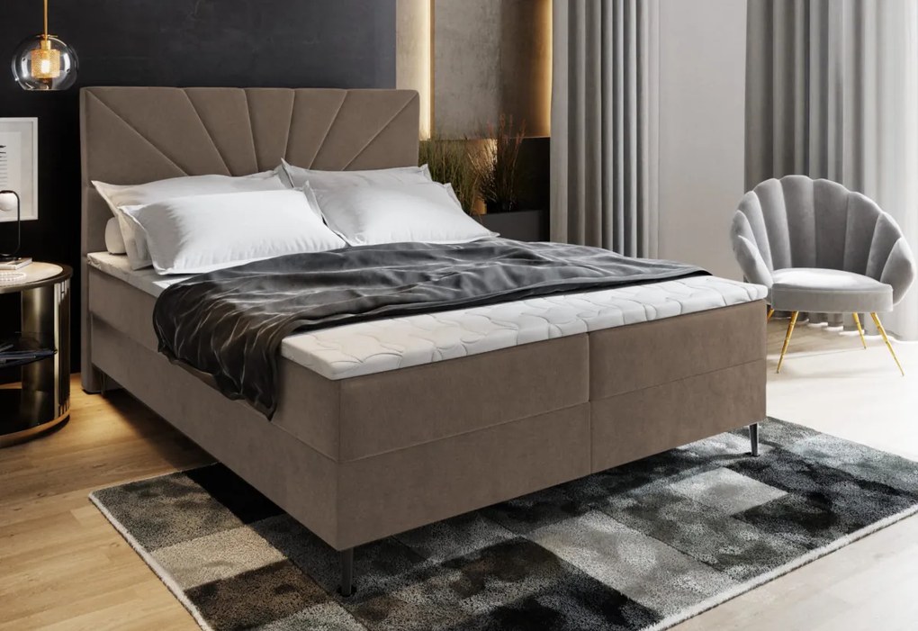 MERI kárpitozott boxspring ágy, 140x200,  cosmic 100