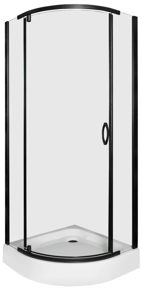 Splash Black 80 íves zuhanyabin zuhanytálcával