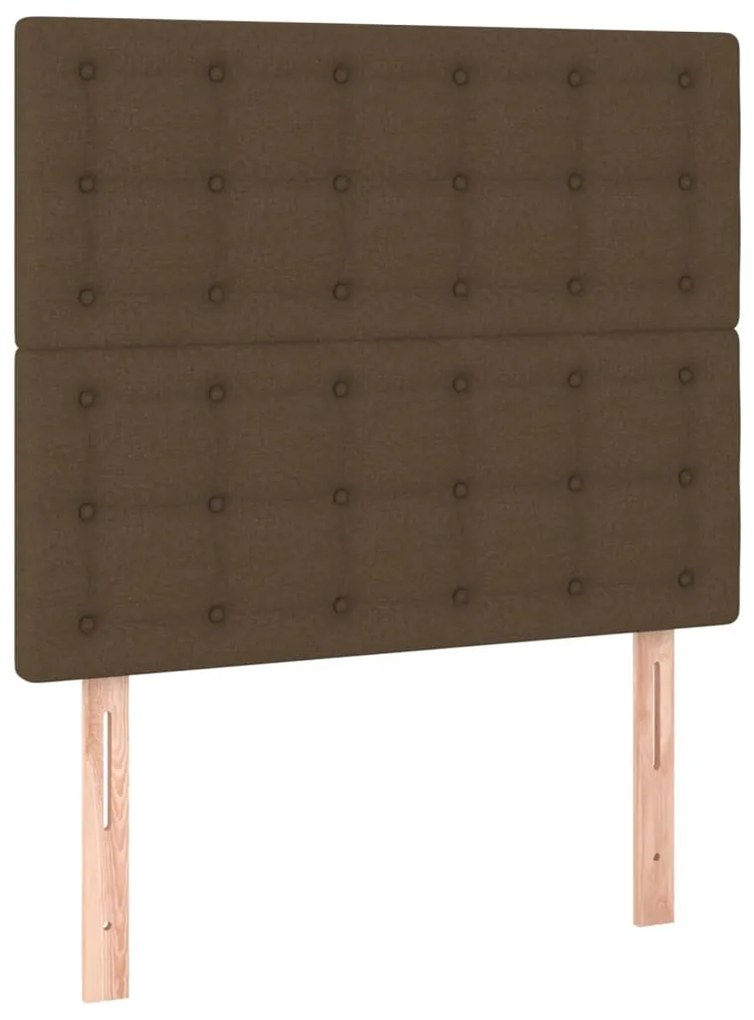 sötétbarna szövet ágykeret fejtámlával 80 x 200 cm