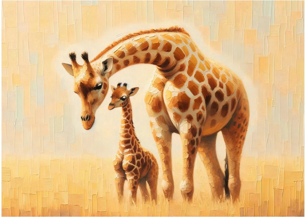 Üveg kép - Zsiráfok (70x50 cm)