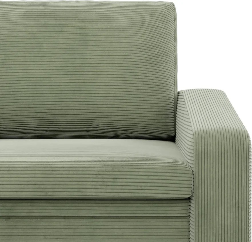 Vertico fekvőfotel, 80 cm széles, kordbársony, zöld