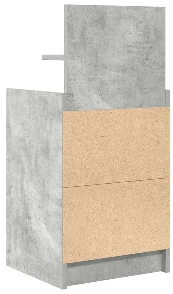 2 db betonszürke éjjeliszekrények 2 fiókkal 38x34x80 cm