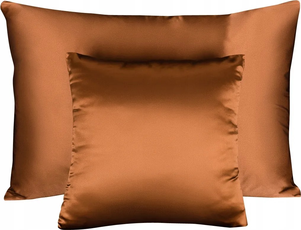 100% Selyem párnahuzat 70x80 párnahuzat Light Copper réz