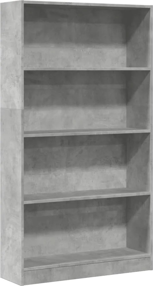 vidaXL betonszürke szerelt fa könyvespolc 80 x 24 x 143 cm