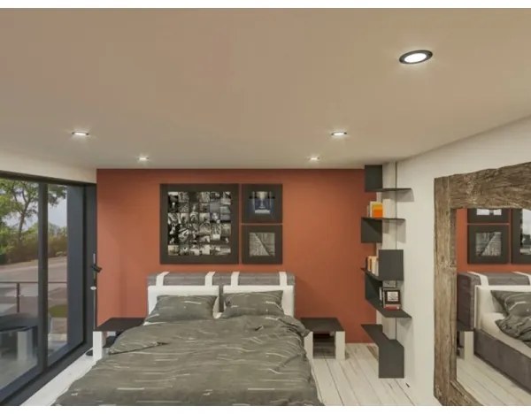 LED Beépíthető lámpa LED/6W/230V 3000K átm. 8,5 cm fekete