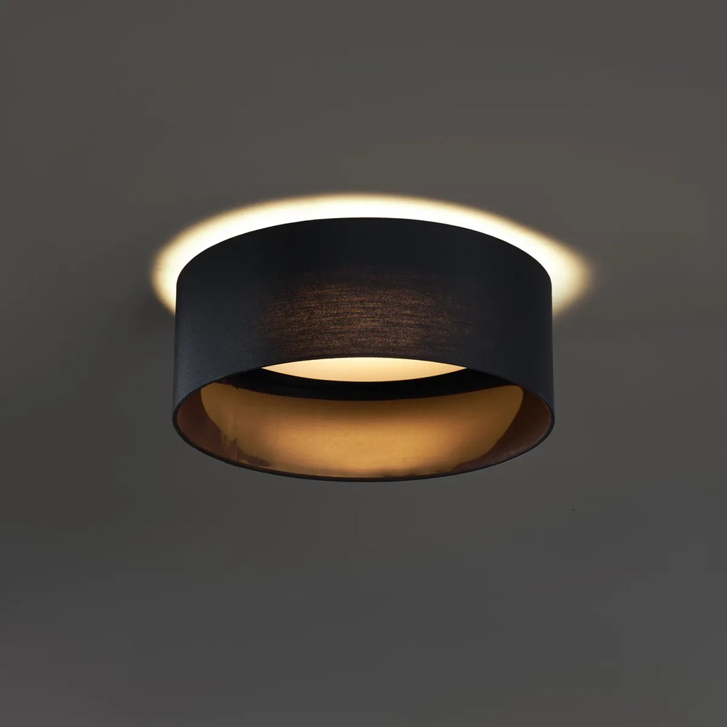 Modern mennyezeti lámpa fekete, átlátszó, 40 cm, LED-del, 3 lépésben dimmelhető - Sue