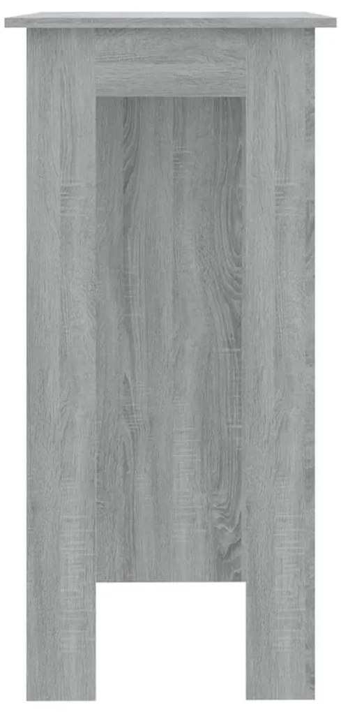Szürke sonoma szerelt fa bárasztal polccal 102 x 50 x 103,5 cm