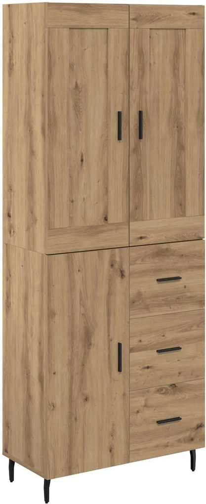 vidaXL Magasfiú fiókkal 2 pcs Artisan tölgy Faanyag