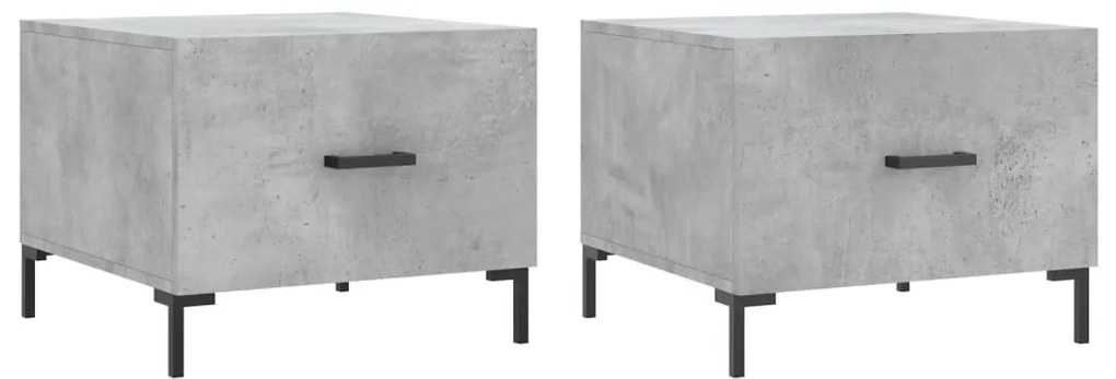 2 db betonszürke szerelt fa dohányzóasztal 50 x 50 x 40 cm