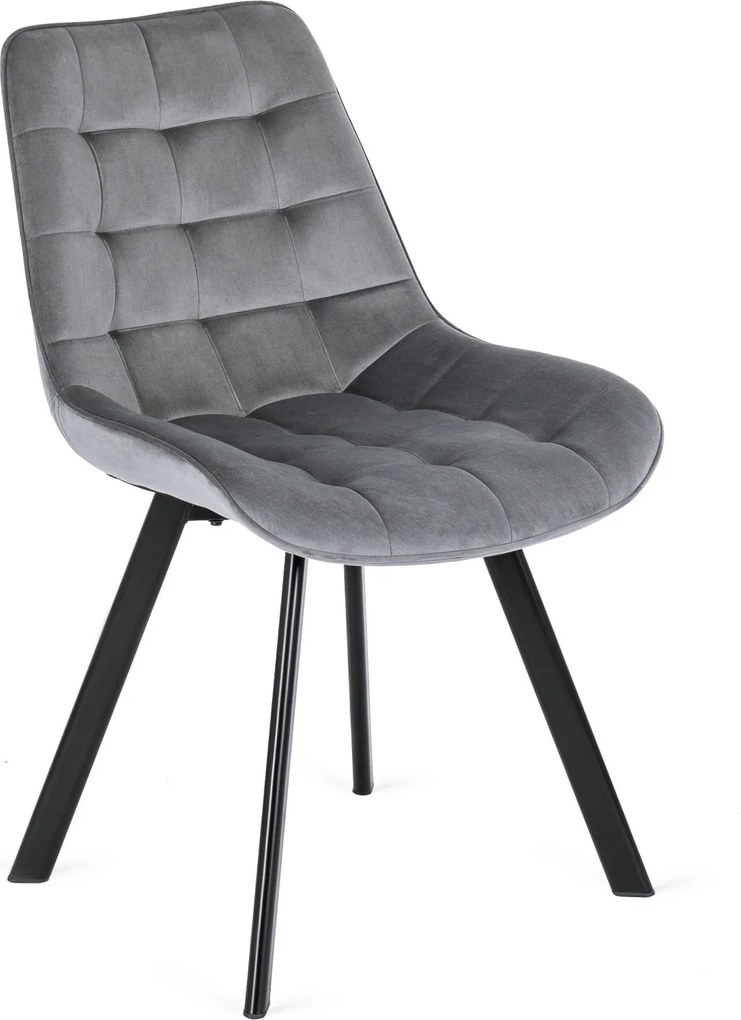Krzesło RICK Szare Welurowe