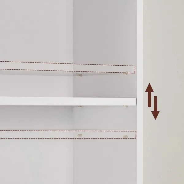 DOVARO fehér könyvespolc