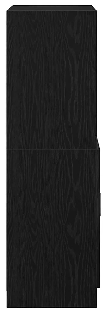 vidaXL fekete szerelt fa konyhaszekrény 57 x 41,5 x 131,5 cm