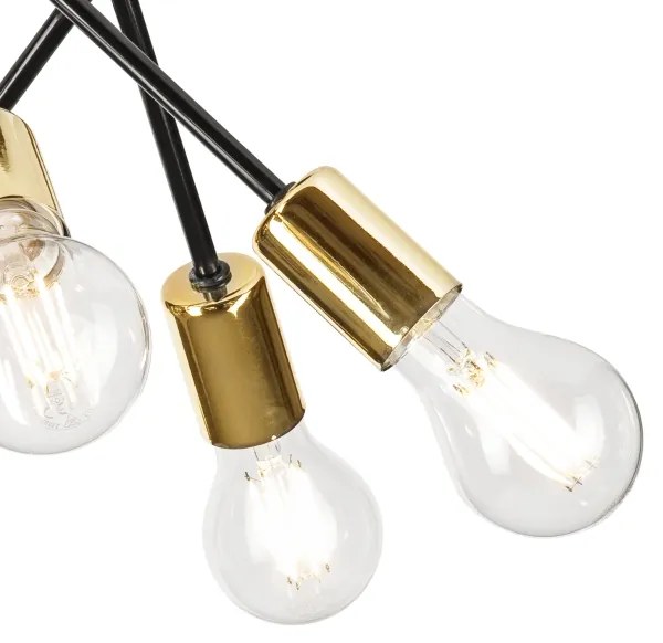 Csillár rúdon PRIYA 5xE27/15W/230V fekete