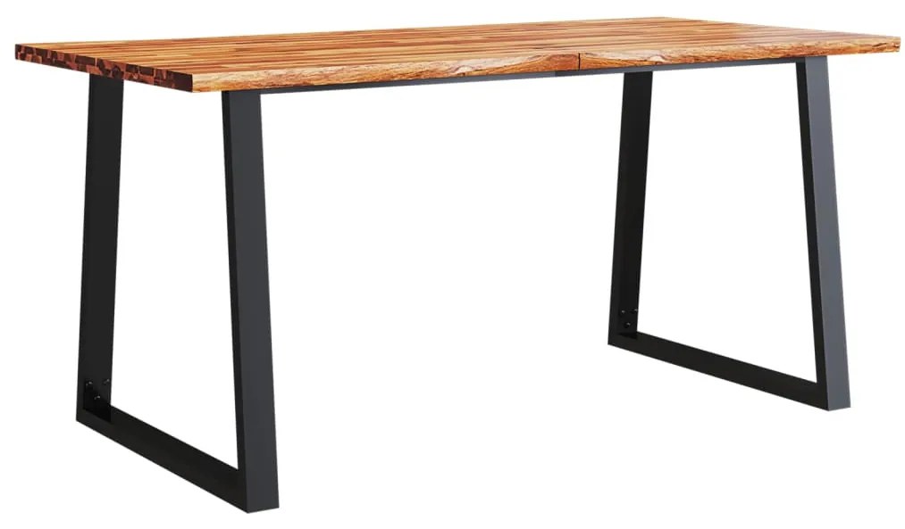 Tömör akácfa étkezőasztal természetes éllel 160 x 80 x 75 cm