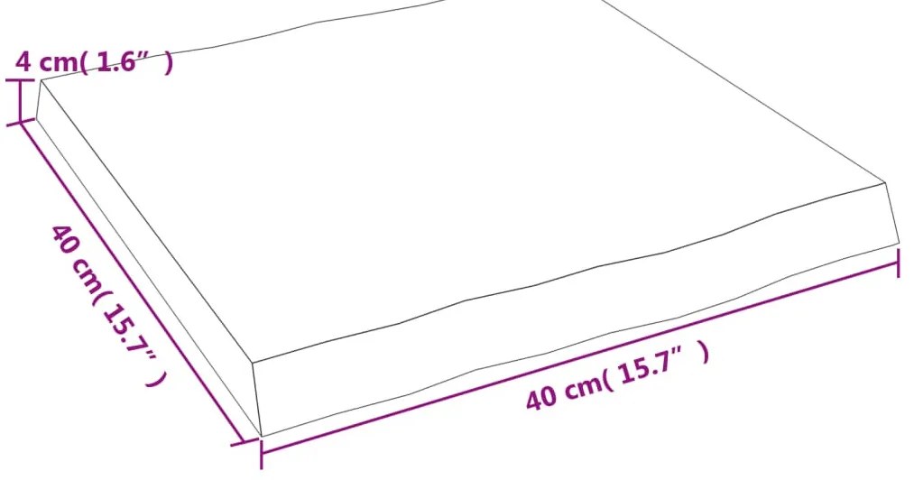sötétbarna kezelt tömör asztallap 40x40x(2-4) cm
