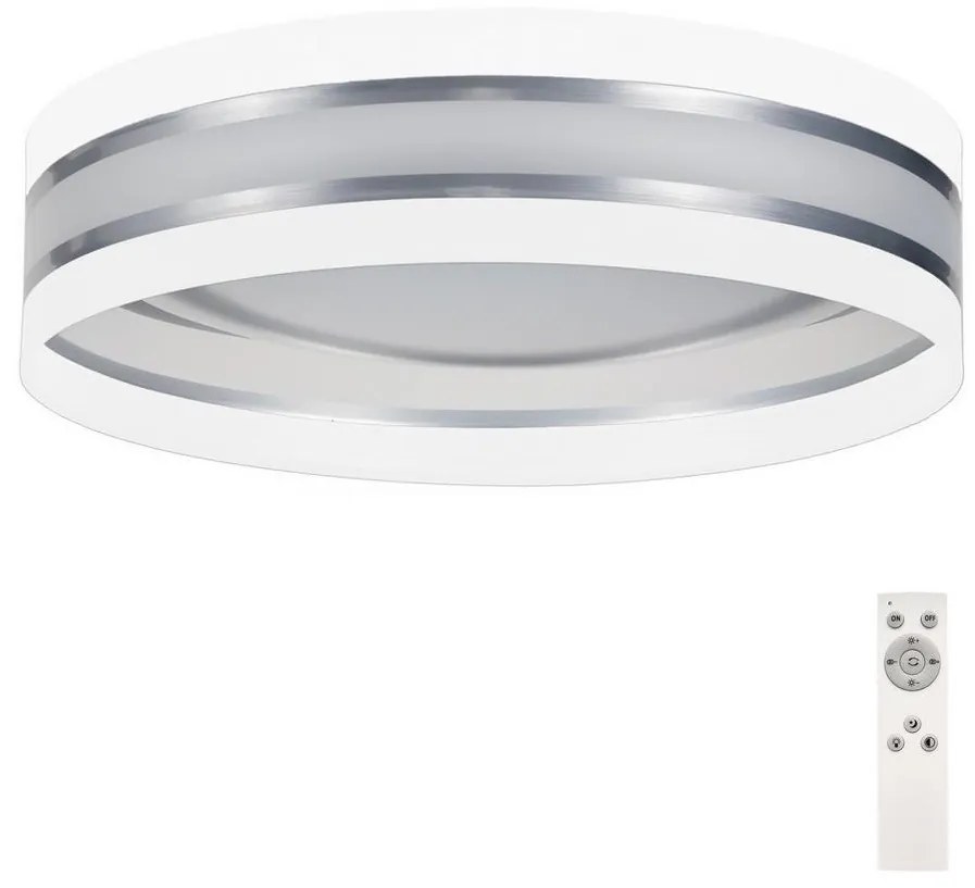 Belis LED Dimmelhető mennyezeti lámpa SMART CORAL LED/24W/230V fehér/ezüst + távirányító BG-636
