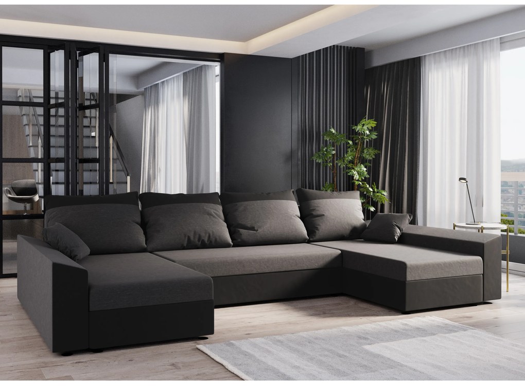 Sarok ülőgarnitúra U Paragon U (barna + fekete). 1057390
