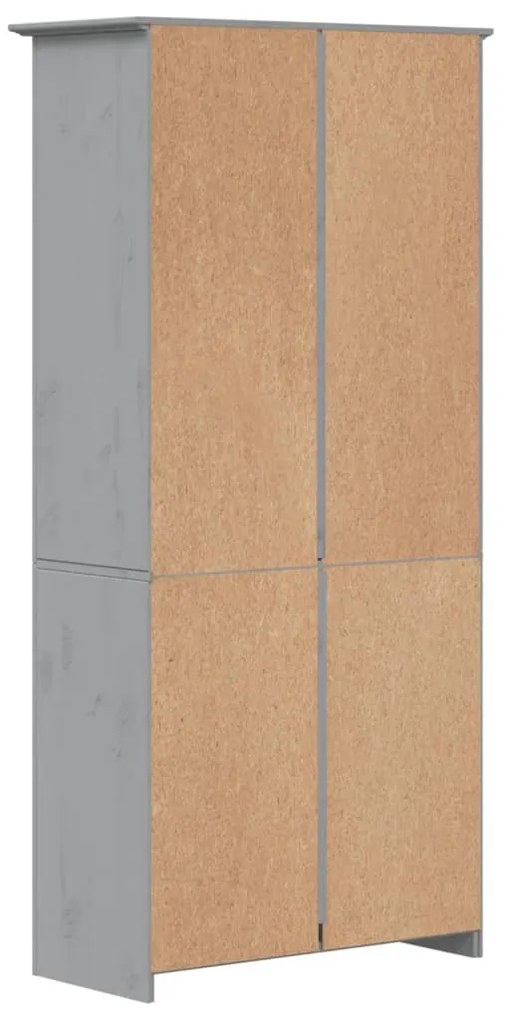 BODO szürke tömör fenyőfa könyvszekrény 82 x 40 x 173 cm