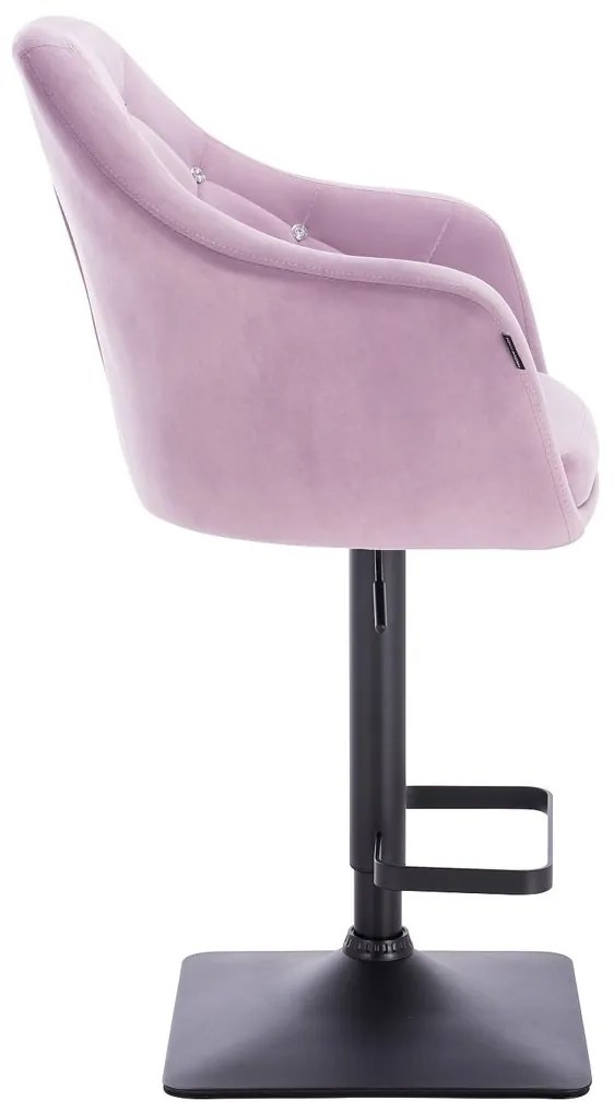 HR830KW Halványlila Modern Velúr Szék fekete lábbal