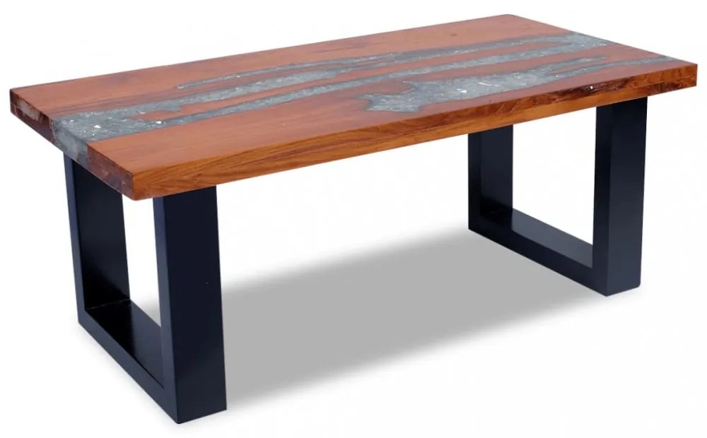 100x50 cm gyantázott tíkfa dohányzóasztal