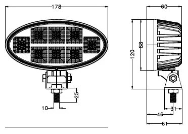 LED Autós spotlámpa BLACK LED/160W/10-30V IP69 5700K ovális