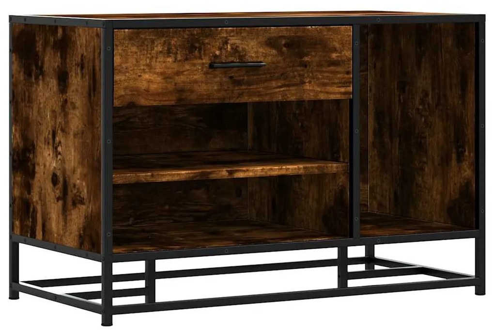 cipőpad füstölt tölgy 80x40x53,5 cm fából és fémből készült